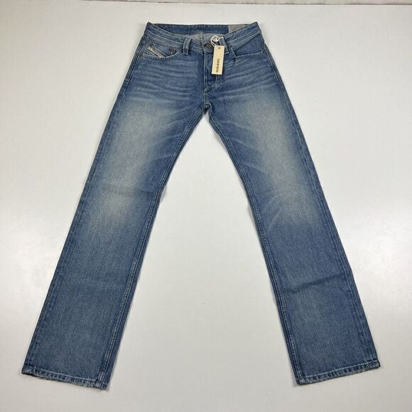 Diesel Larkee Jeans Regular Straight Mens 27x32 Light Blue Wash 0RZ49 MSRP $198 - Picture 1 of 12